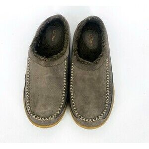 L.L.‎ Bean Mens Brown Suede Shearling Fleece Lined Slip On Slippers. Size 9M L.L. Bean Slippers Shoes Mens Size 8 Brown Suede Shearling  main image 4